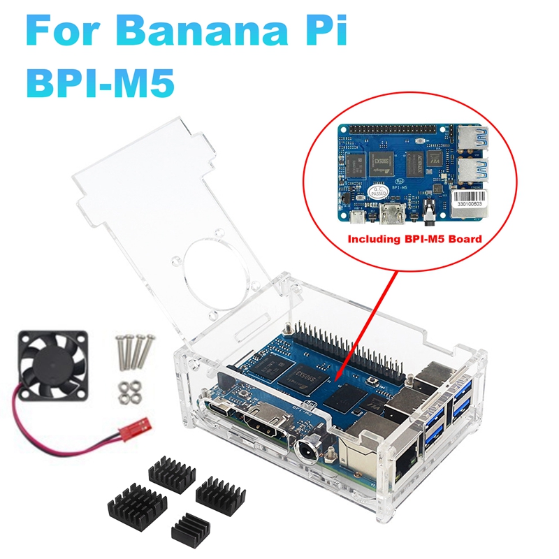 ٳ  BPI M5   + ̽ +  + 濭, 4GB LPDDR4 + 16G EMMC S905X3,  ȵ̵ 9.0  